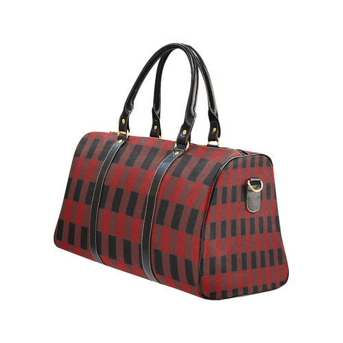 Red Black Plaid New Waterproof Travel Bag/Large (Model 1639)