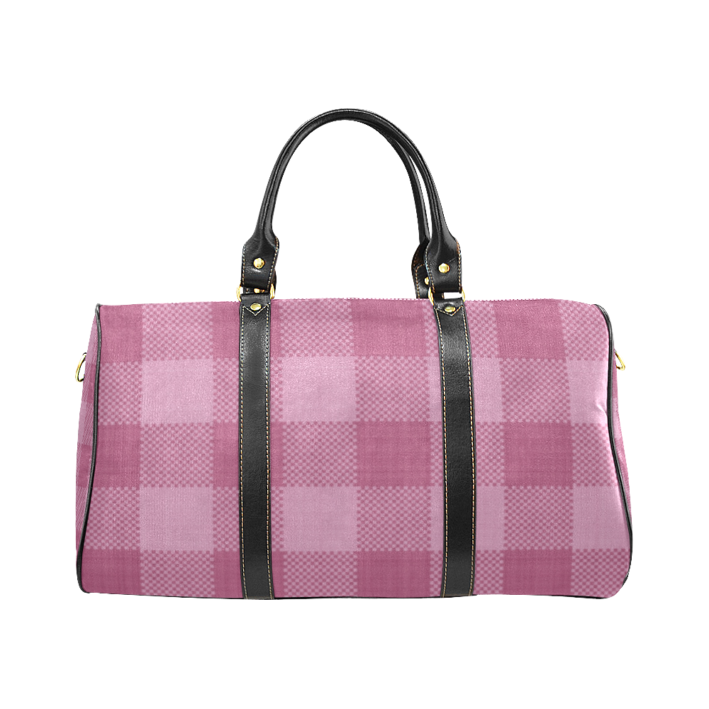Rose Pink Plaid New Waterproof Travel Bag/Small (Model 1639)
