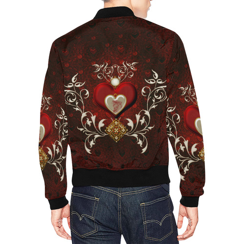 Valentine's day, wonderful hearts All Over Print Bomber Jacket for Men (Model H19)