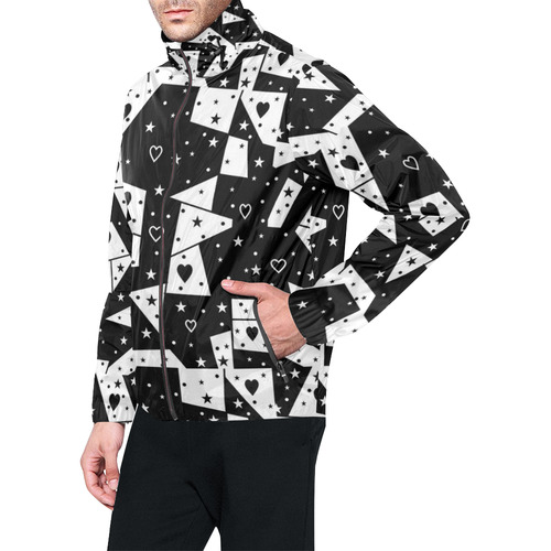 Black and White Popart by Nico Bielow Unisex All Over Print Windbreaker (Model H23)