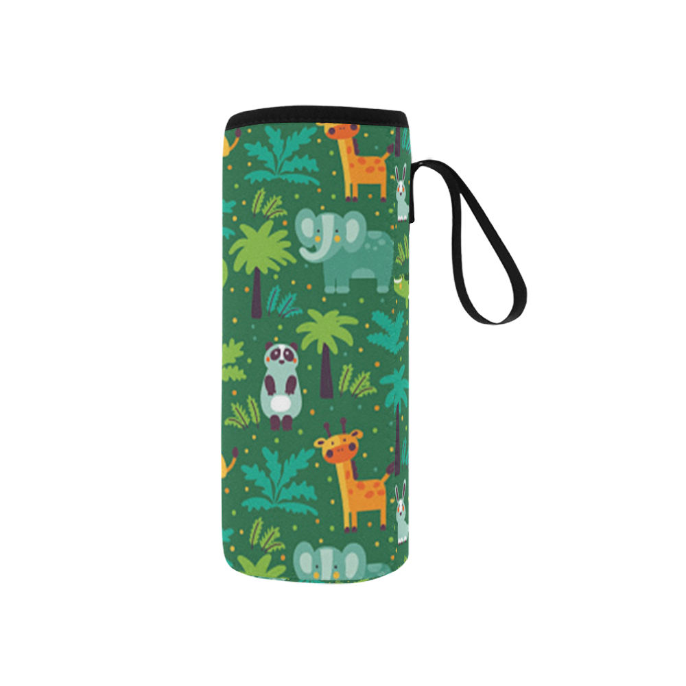 Wild Animals In Jungle Neoprene Water Bottle Pouch/Small