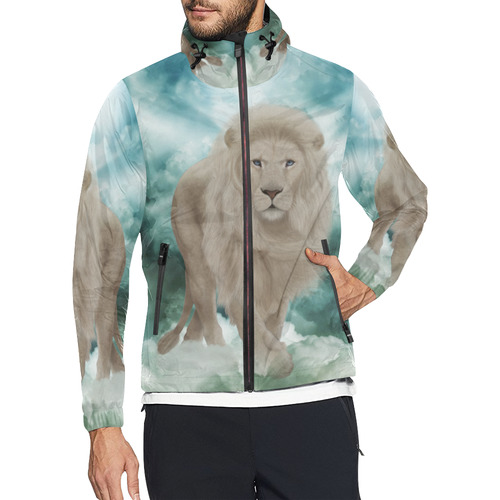 The white lion in the universe Unisex All Over Print Windbreaker (Model H23)