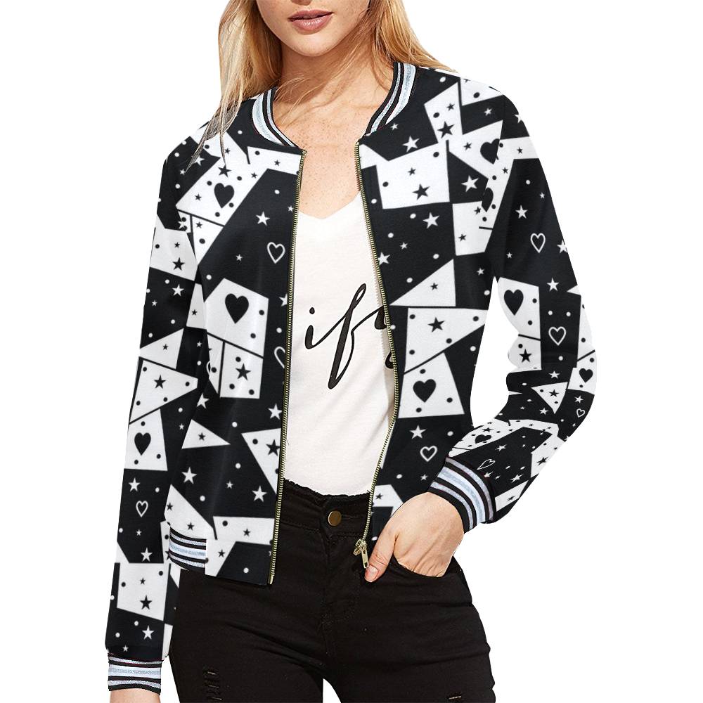 Forever39 by Nico Bielow All Over Print Bomber Jacket for Women (Model H21)