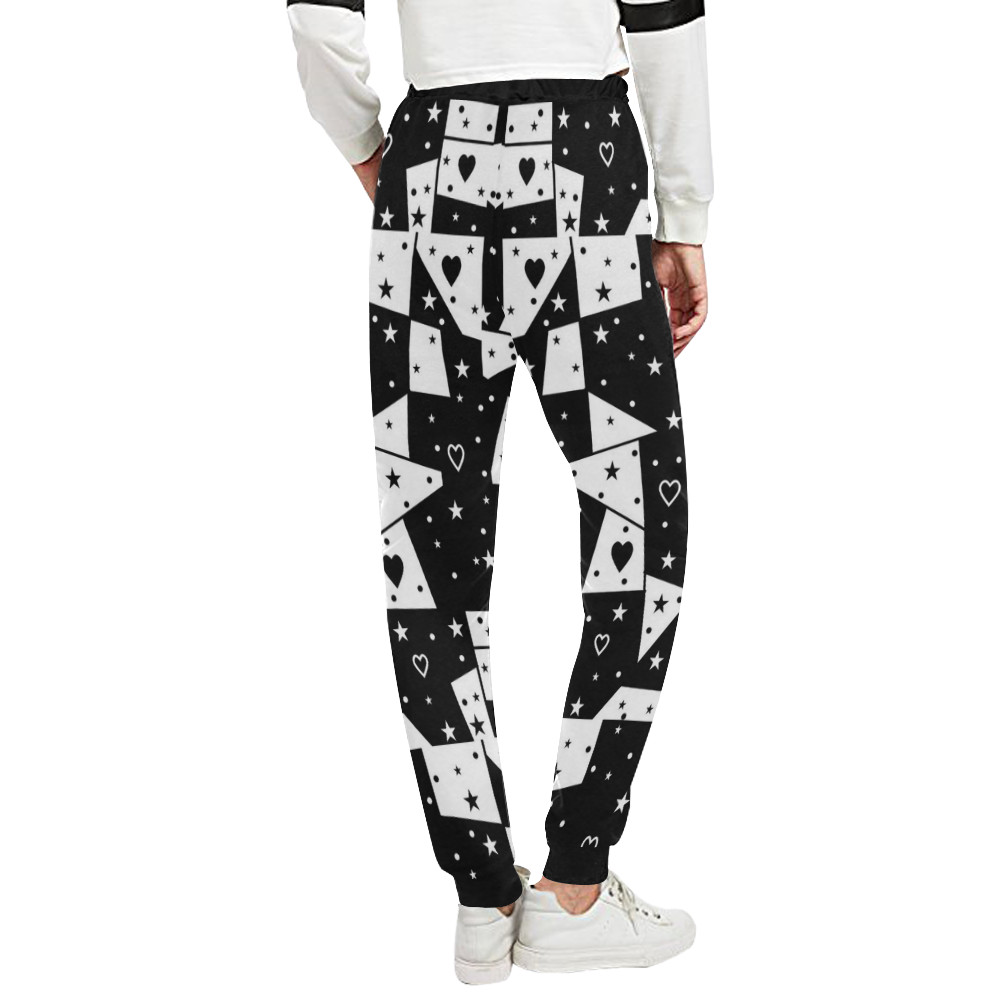 Black and White Popart by Nico Bielow Unisex All Over Print Sweatpants (Model L11)