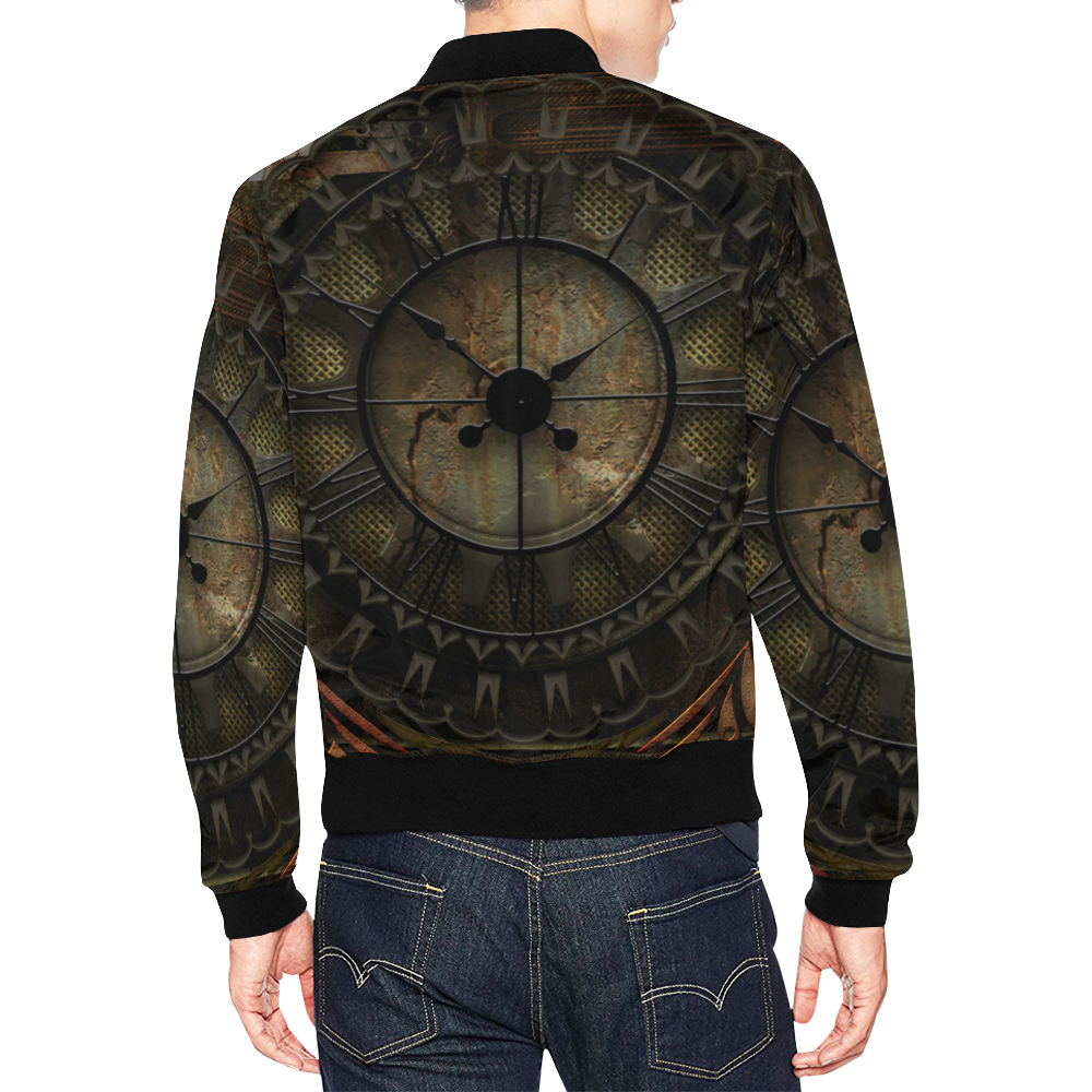 Steampunk, clockswork All Over Print Bomber Jacket for Men (Model H19)