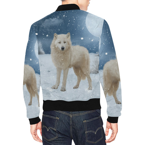 Awesome arctic wolf All Over Print Bomber Jacket for Men (Model H19)