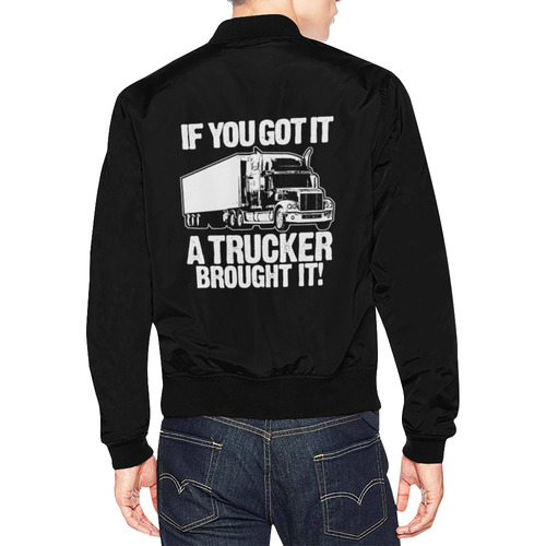Trucker Brought it All Over Print Bomber Jacket for Men (Model H19)