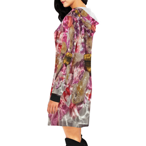 Rockstar of Spring All Over Print Hoodie Mini Dress (Model H27)