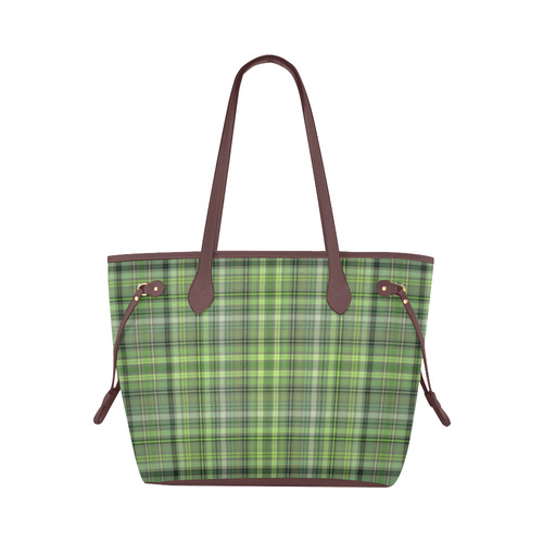 Shades of Green Plaid Clover Canvas Tote Bag (Model 1661)
