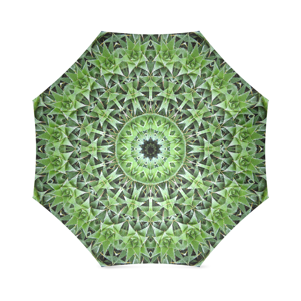 Green cacti caleidoscope photo print Foldable Umbrella (Model U01)