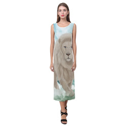 The white lion in the universe Phaedra Sleeveless Open Fork Long Dress (Model D08)