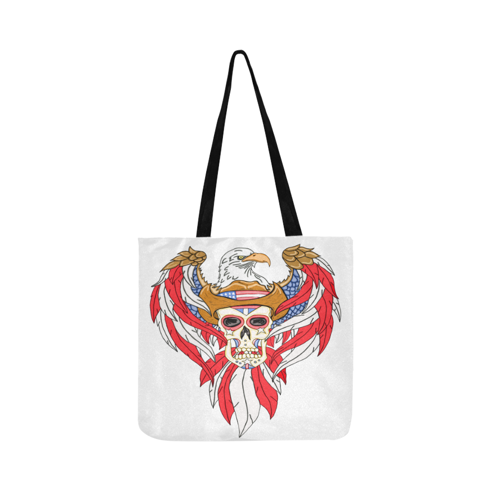 American Eagle Sugar Skull White Reusable Shopping Bag Model 1660 (Two sides)