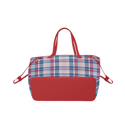 Fun Pastels Plaid Red Clover Canvas Tote Bag (Model 1661)