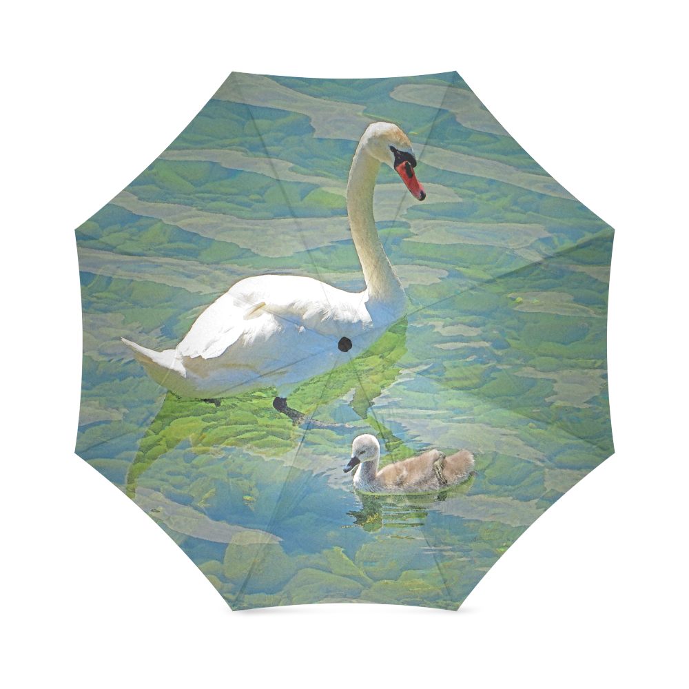 Swans photo print Foldable Umbrella (Model U01)