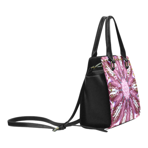 Dark Roach Flower Rivet Shoulder Handbag (Model 1645)