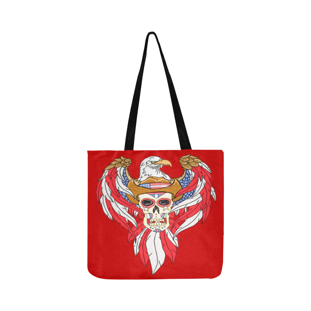 American Eagle Sugar Skull Red Reusable Shopping Bag Model 1660 (Two sides)