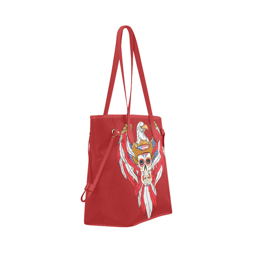 American Eagle Sugar Skull Red Clover Canvas Tote Bag (Model 1661)