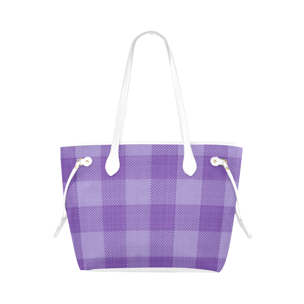 Ultraviolet Purple Plaid Clover Canvas Tote Bag (Model 1661)