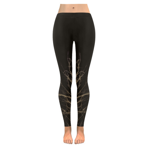 BCKGR-Recovered copy Women's Low Rise Leggings (Invisible Stitch) (Model L05)