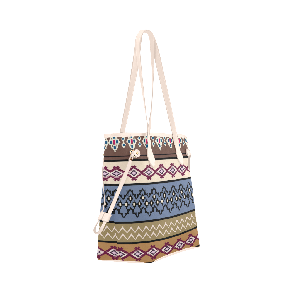 Colorful Tribal Art - Boho Pattern Clover Canvas Tote Bag (Model 1661)