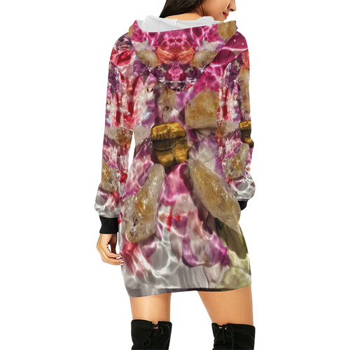 Rockstar of Spring All Over Print Hoodie Mini Dress (Model H27)