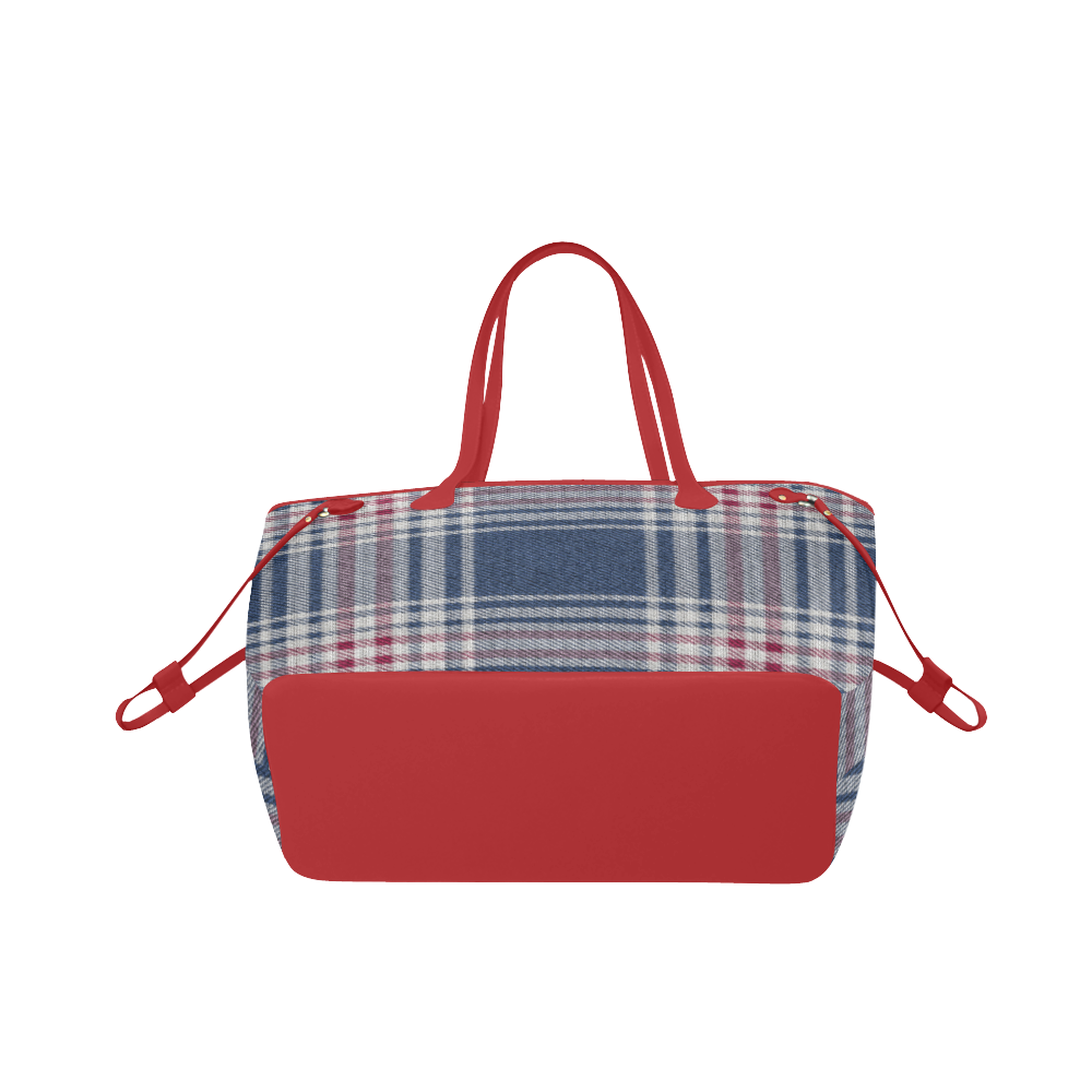 Turquoise Red Plaid Red Clover Canvas Tote Bag (Model 1661)