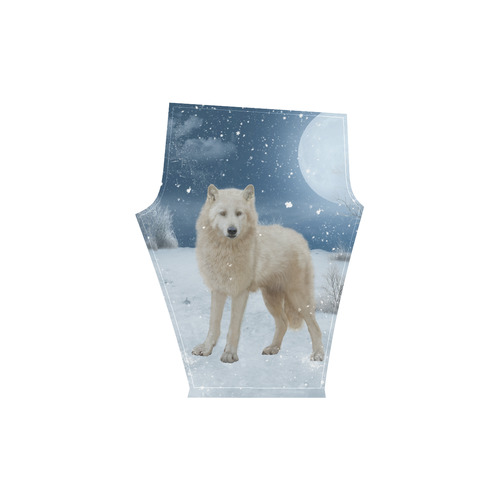 Awesome arctic wolf Women's Low Rise Capri Leggings (Invisible Stitch) (Model L08)