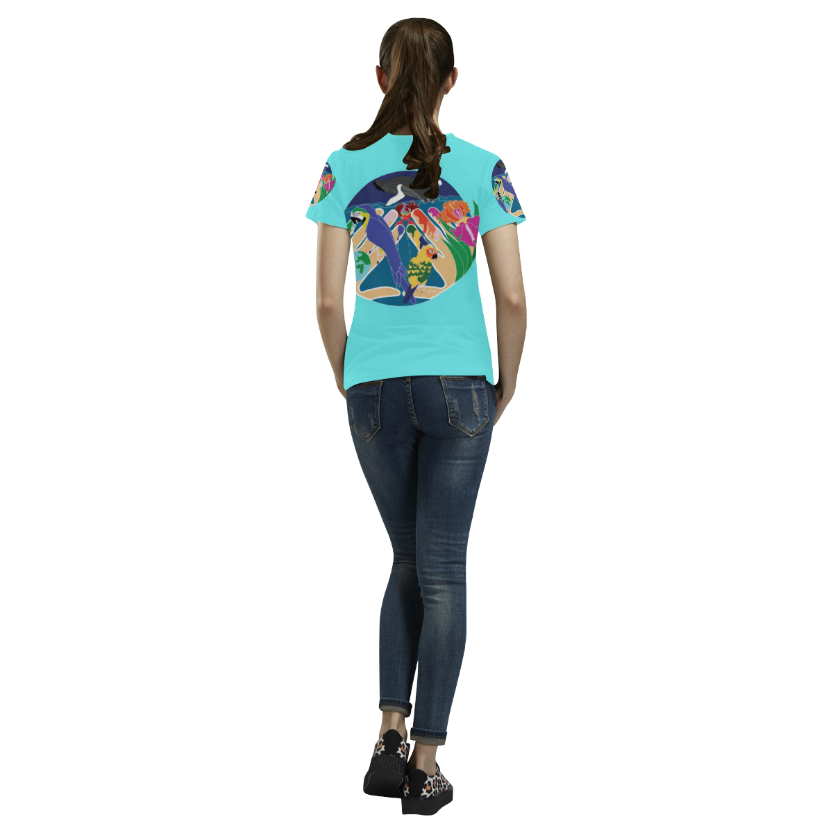 Tropical Creation All Over Print T-Shirt for Women (USA Size) (Model T40)