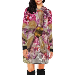 Rockstar of Spring All Over Print Hoodie Mini Dress (Model H27)