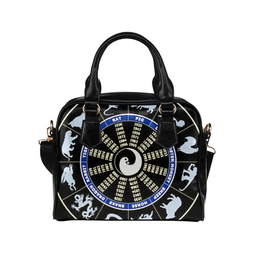 300 Chinese Zodiac Wheel Shoulder Handbag (Model 1634)