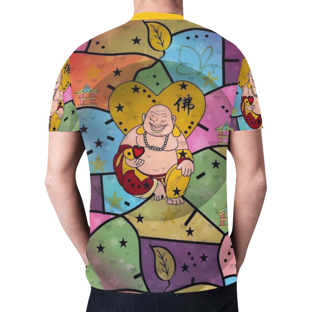 Buddha Popart by Nico Bielow New All Over Print T-shirt for Men (Model T45)