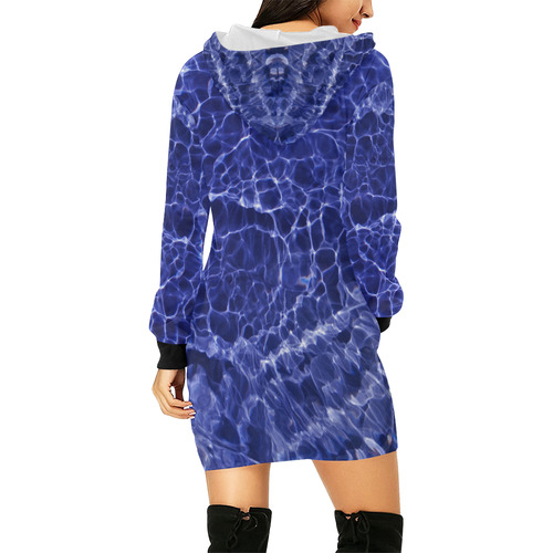 Rattled Water All Over Print Hoodie Mini Dress (Model H27)