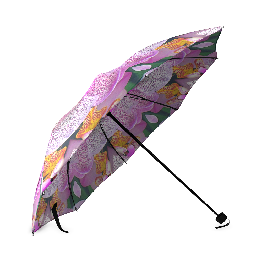 Pink orchids caleidoscope photo print Foldable Umbrella (Model U01)