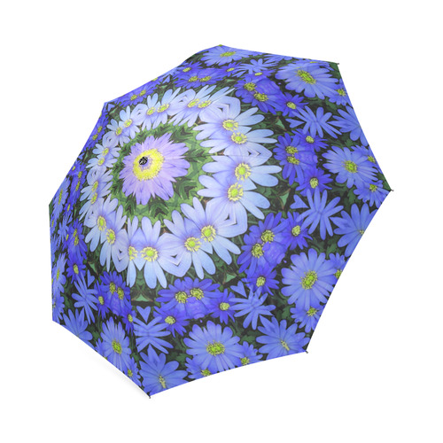 Blue daisies caleidoscope photo print Foldable Umbrella (Model U01)