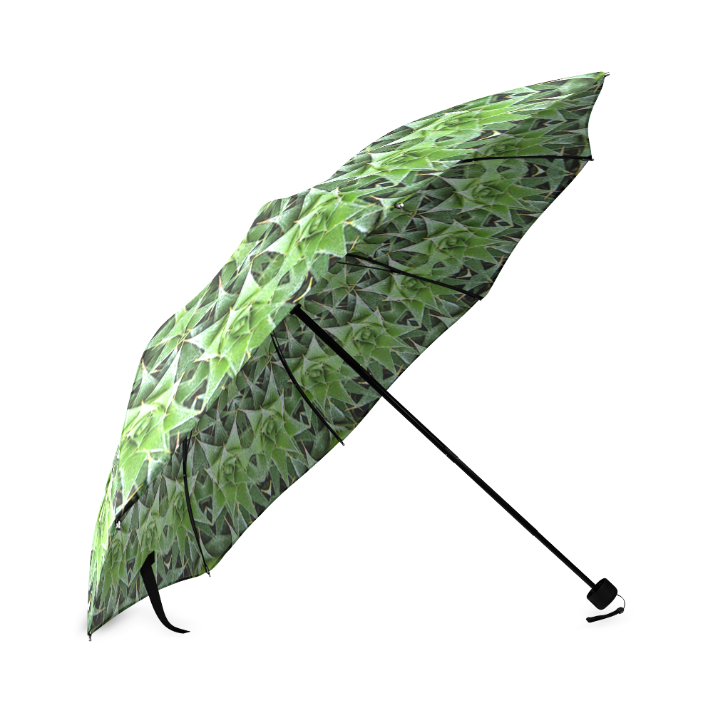 Green cacti caleidoscope photo print Foldable Umbrella (Model U01)