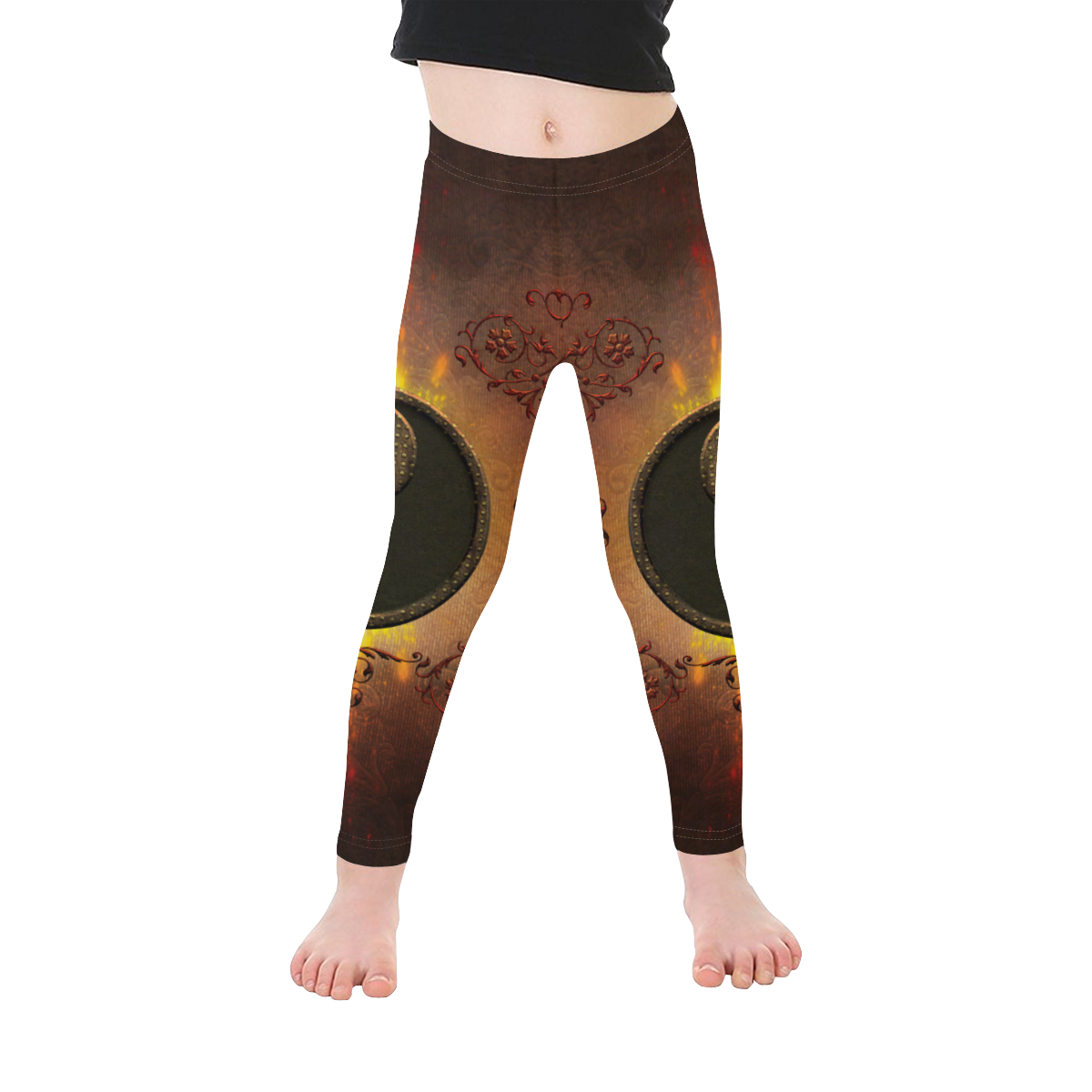 The sign ying and yang Kid's Ankle Length Leggings (Model L06)
