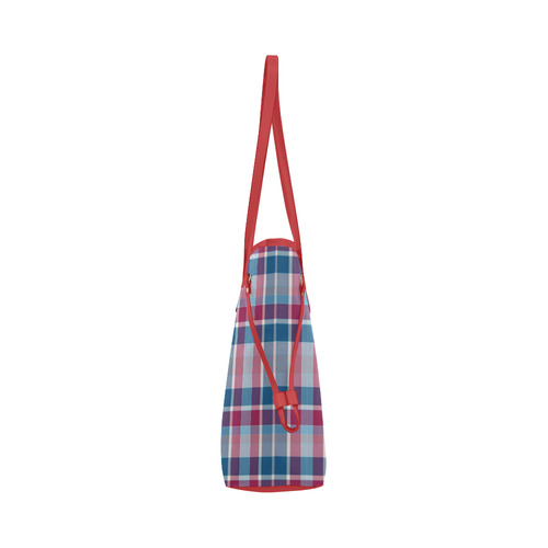 Fun Pastels Plaid Red Clover Canvas Tote Bag (Model 1661)