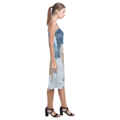 Awesome arctic wolf Alcestis Slip Dress (Model D05)