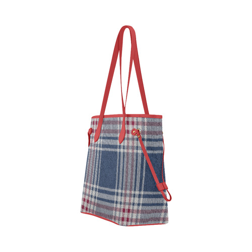 Turquoise Red Plaid Red Clover Canvas Tote Bag (Model 1661)