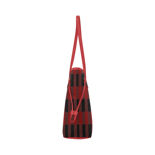 Red Black Plaid Clover Canvas Tote Bag (Model 1661)