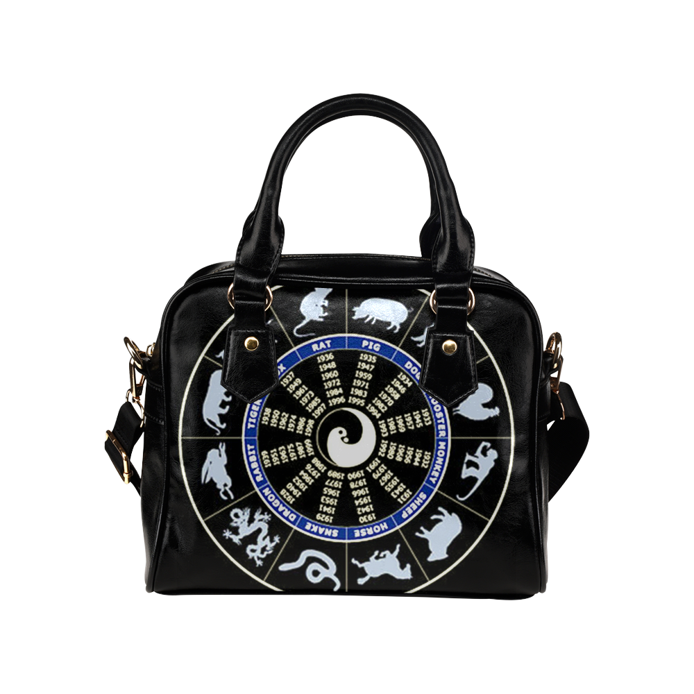 300 Chinese Zodiac Wheel Shoulder Handbag (Model 1634)