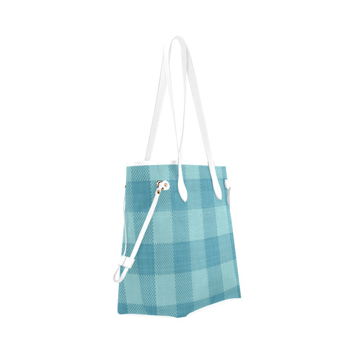 Turquoise Plaid Clover Canvas Tote Bag (Model 1661)