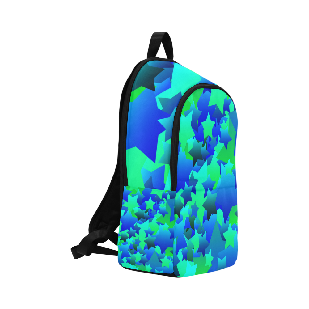 Bubble Stars Blue Fabric Backpack for Adult (Model 1659)