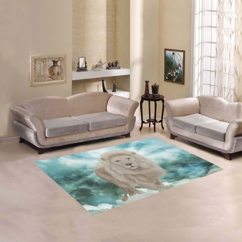 The white lion in the universe Area Rug 5'3''x4'