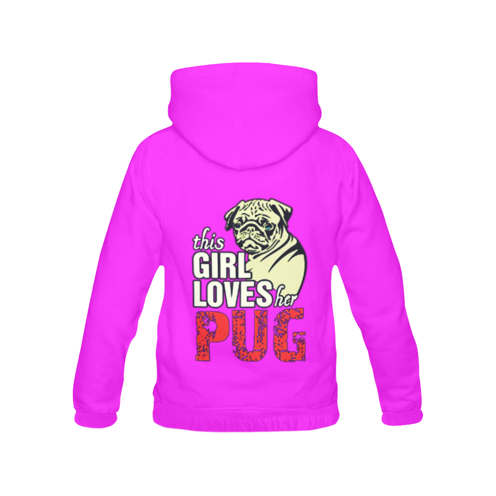 This Girl Loves Her Pug All Over Print Hoodie for Women (USA Size) (Model H13)