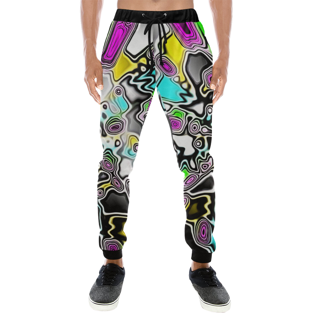 Psychedelic Paint Drop Men's All Over Print Sweatpants (Model L11)