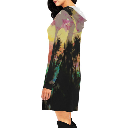 Moonaquarel by Martina Webster All Over Print Hoodie Mini Dress (Model H27)