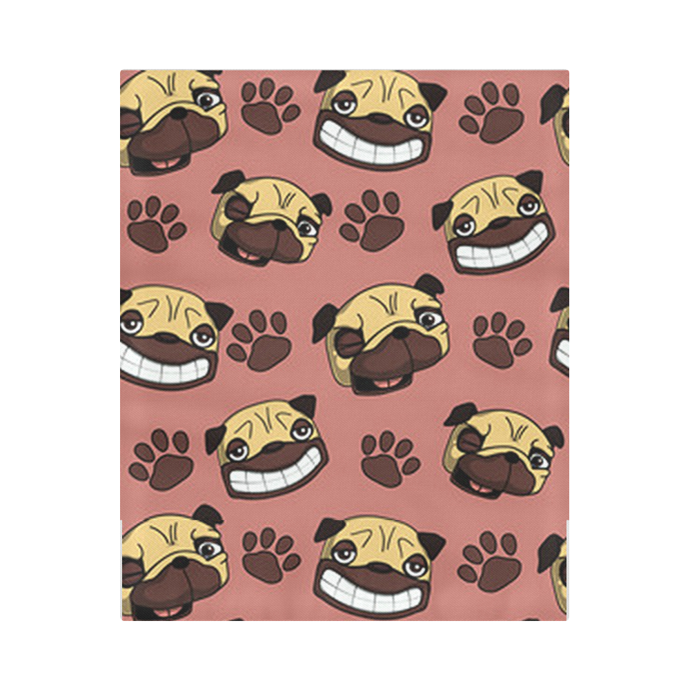 Happy Pugs Pattern Duvet Cover 86"x70" ( All-over-print)