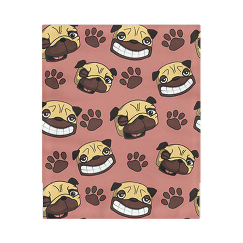 Happy Pugs Pattern Duvet Cover 86"x70" ( All-over-print)