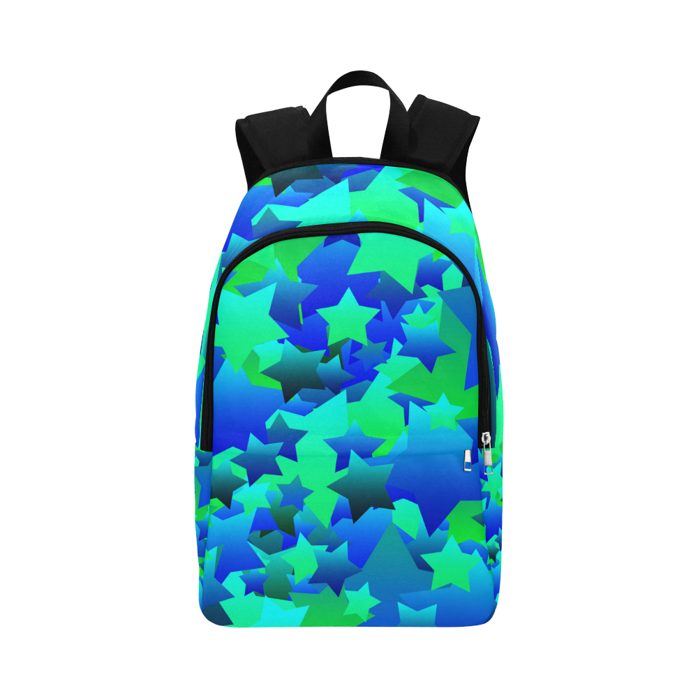 Bubble Stars Blue Fabric Backpack for Adult (Model 1659)